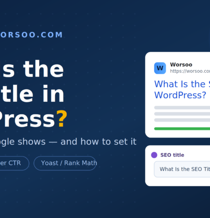 What is the SEO title in WordPress shown as the blue clickable headline in a Google search result