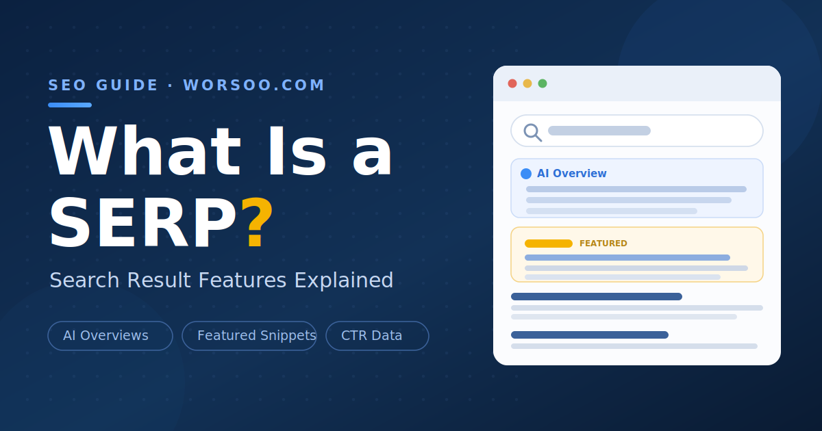 What is a SERP — search engine results page features explained by Worsoo