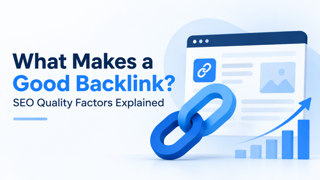 What makes a good backlink showing SEO quality factors, link relevance, authority, and website growth.
