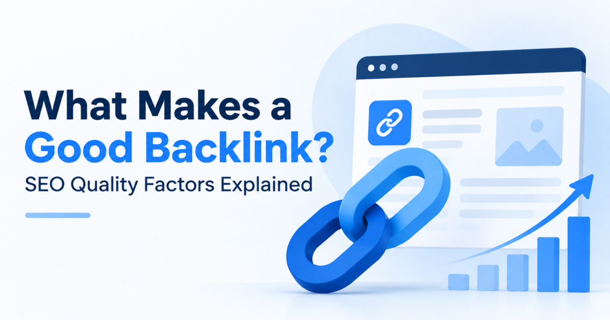 What makes a good backlink showing SEO quality factors, link relevance, authority, and website growth.